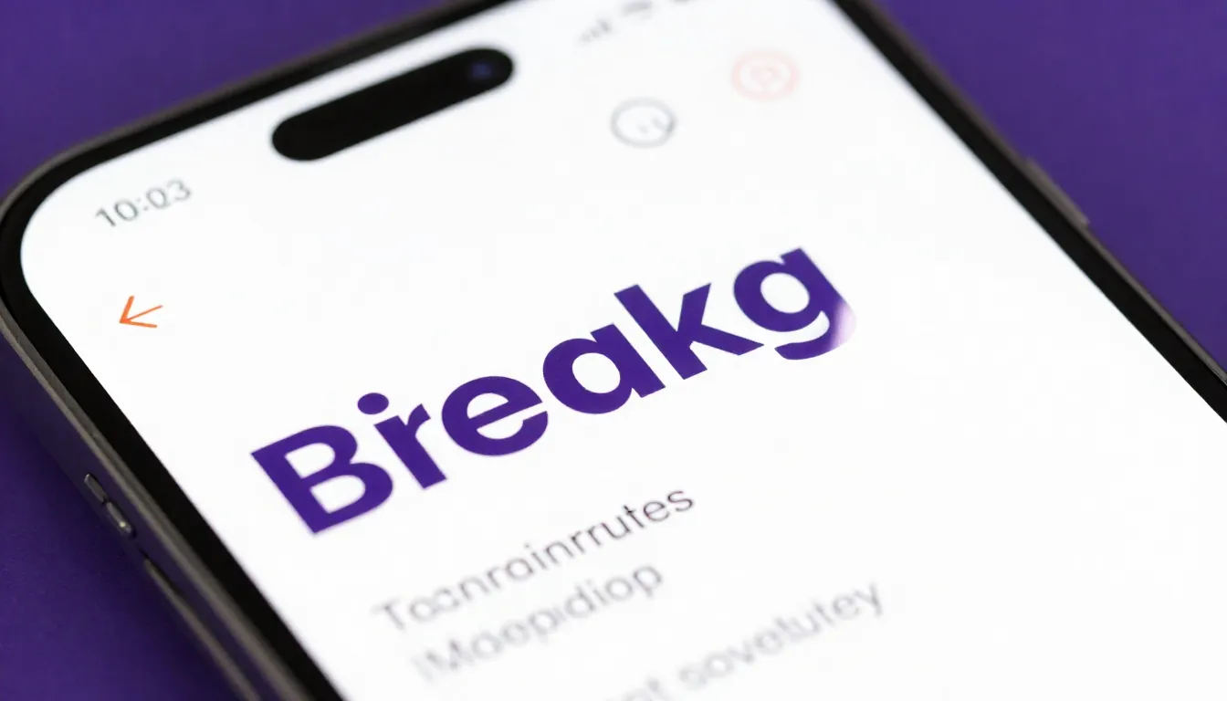 Close-up of a smartphone screen, text editing process in a c...