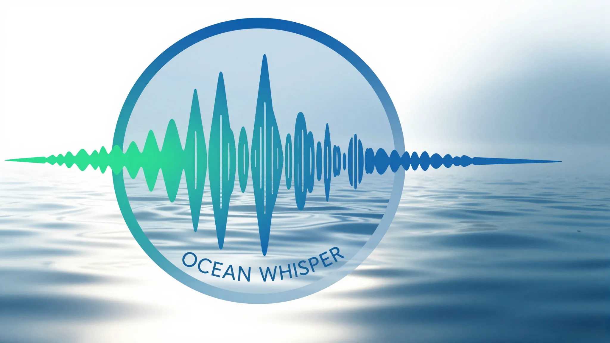 Modern circular logo, abstract representation of sound waves...
