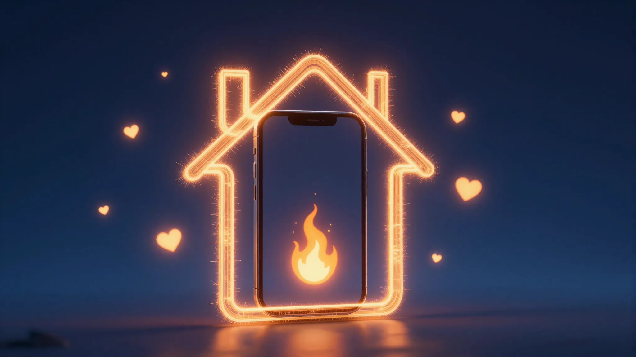 A creative illustration of a stylized house shape made of di...