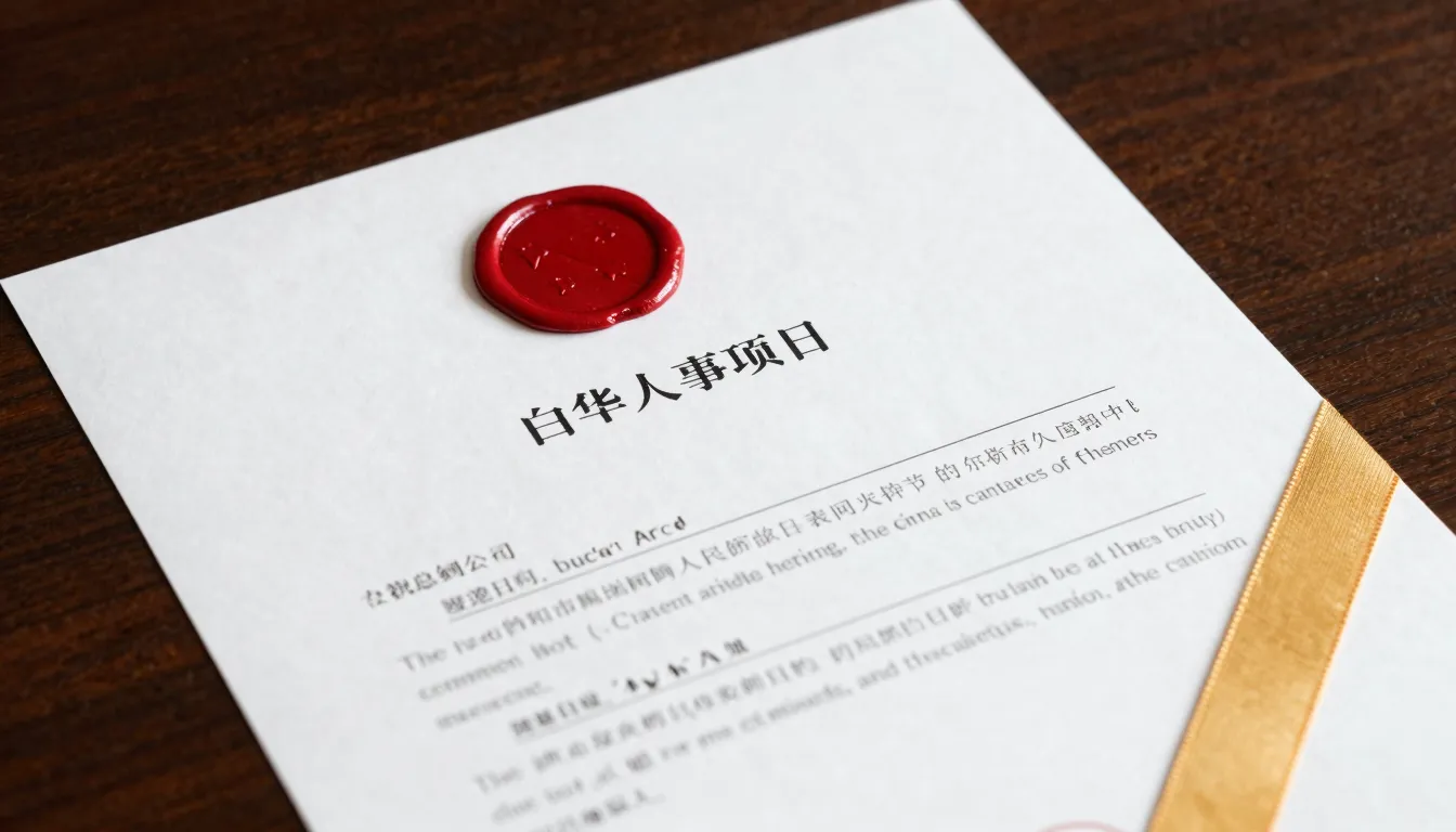 A formal document with a red wax seal and a golden ribbon on...
