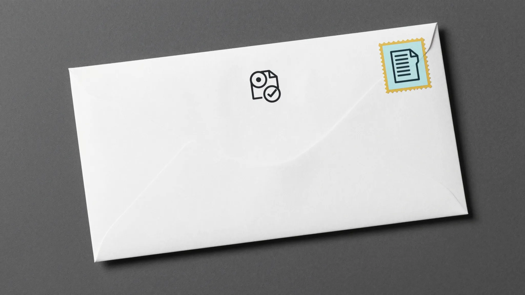 A professional and elegant envelope with a stamp and a digit...