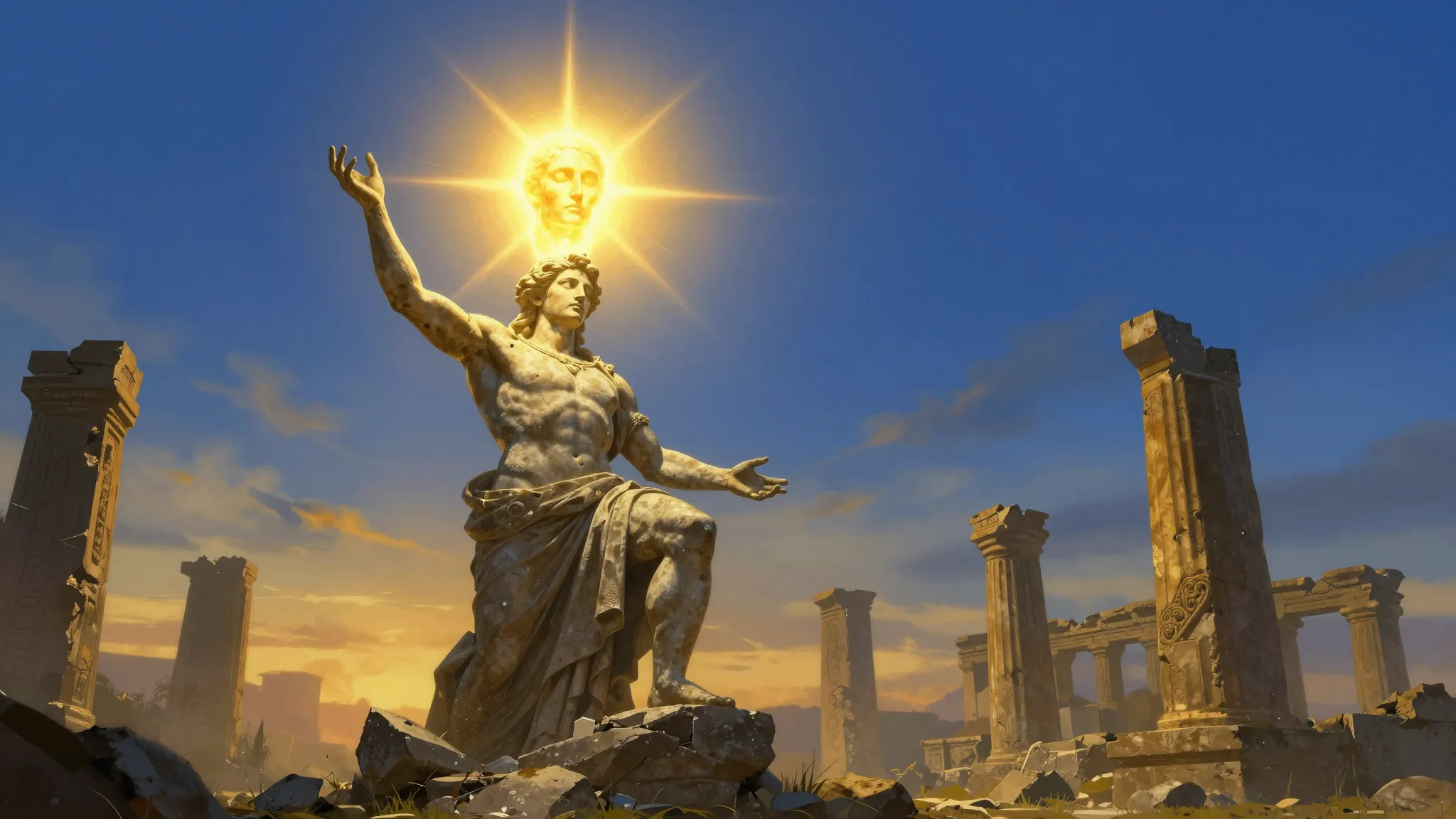 A powerful visual representation of inner strength: a glowin...