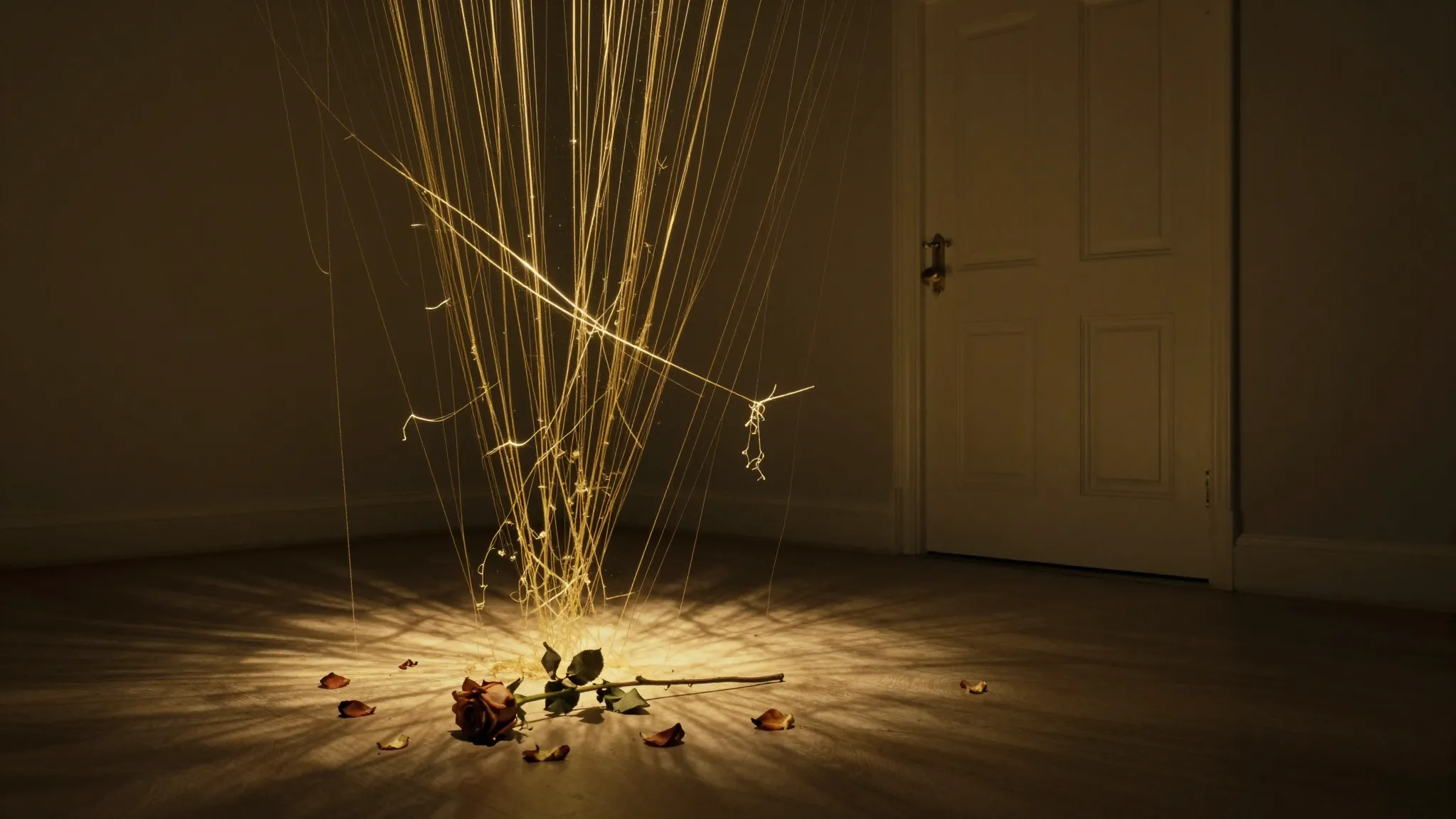 A surreal interior of a soul represented as a glowing room. ...
