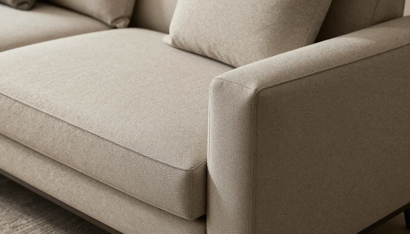 Close-up of a stylish designer sofa, high-quality textile te...