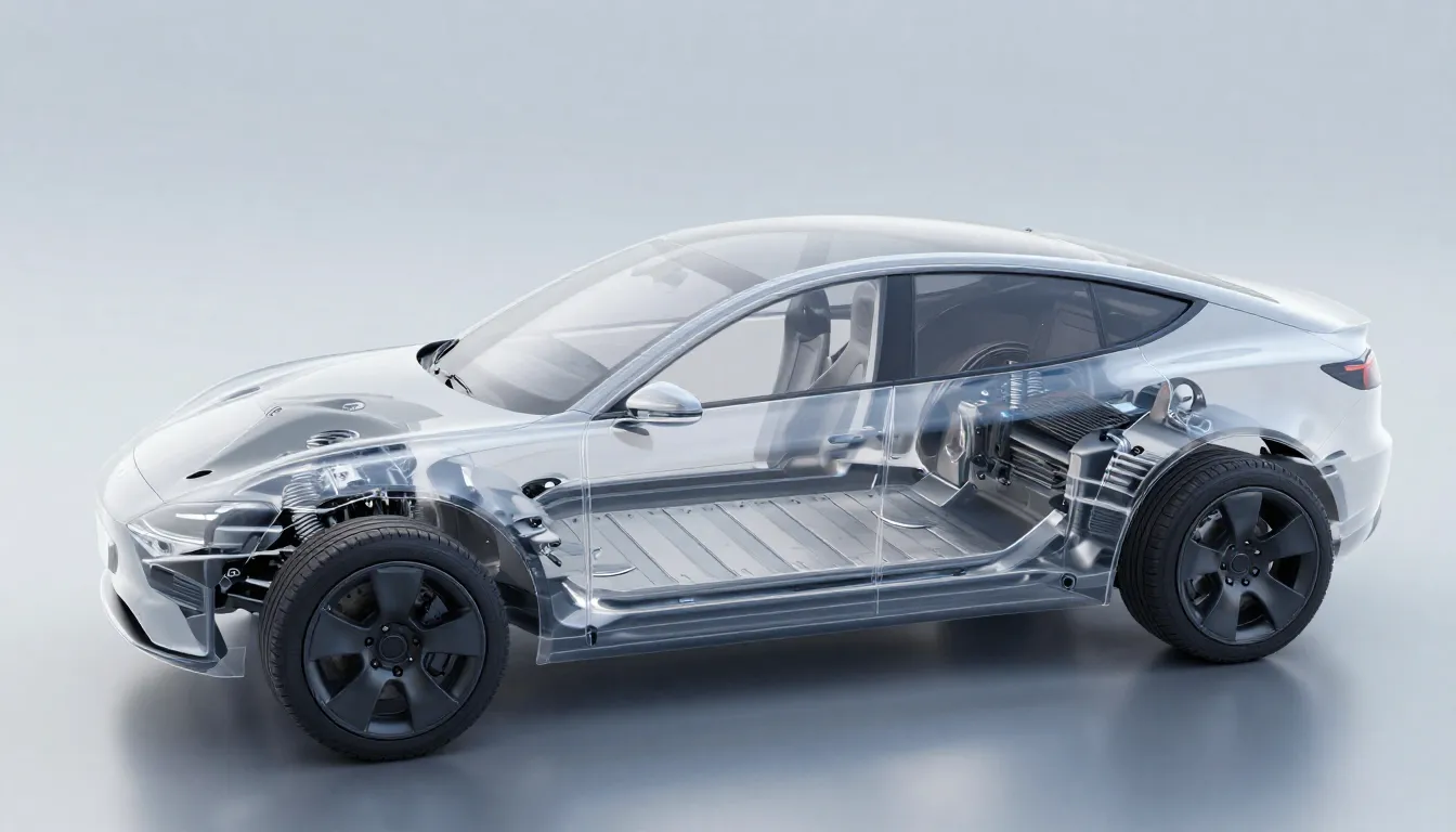 Modern electric car chassis with two integrated drive units ...