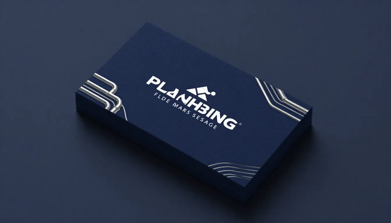 A modern business card mockup for a plumbing and sewage comp...
