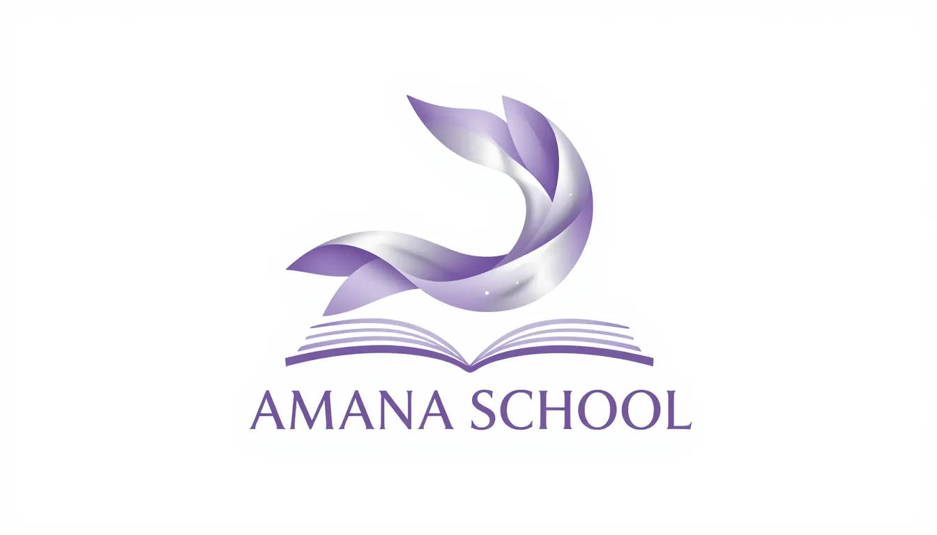 Soft and feminine logo design for 'AMANA SCHOOL'. An abstrac...