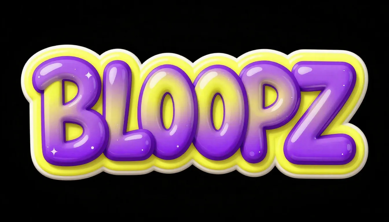 Modern logo for music band 'BLOOPZ', bubble-style bold typog...