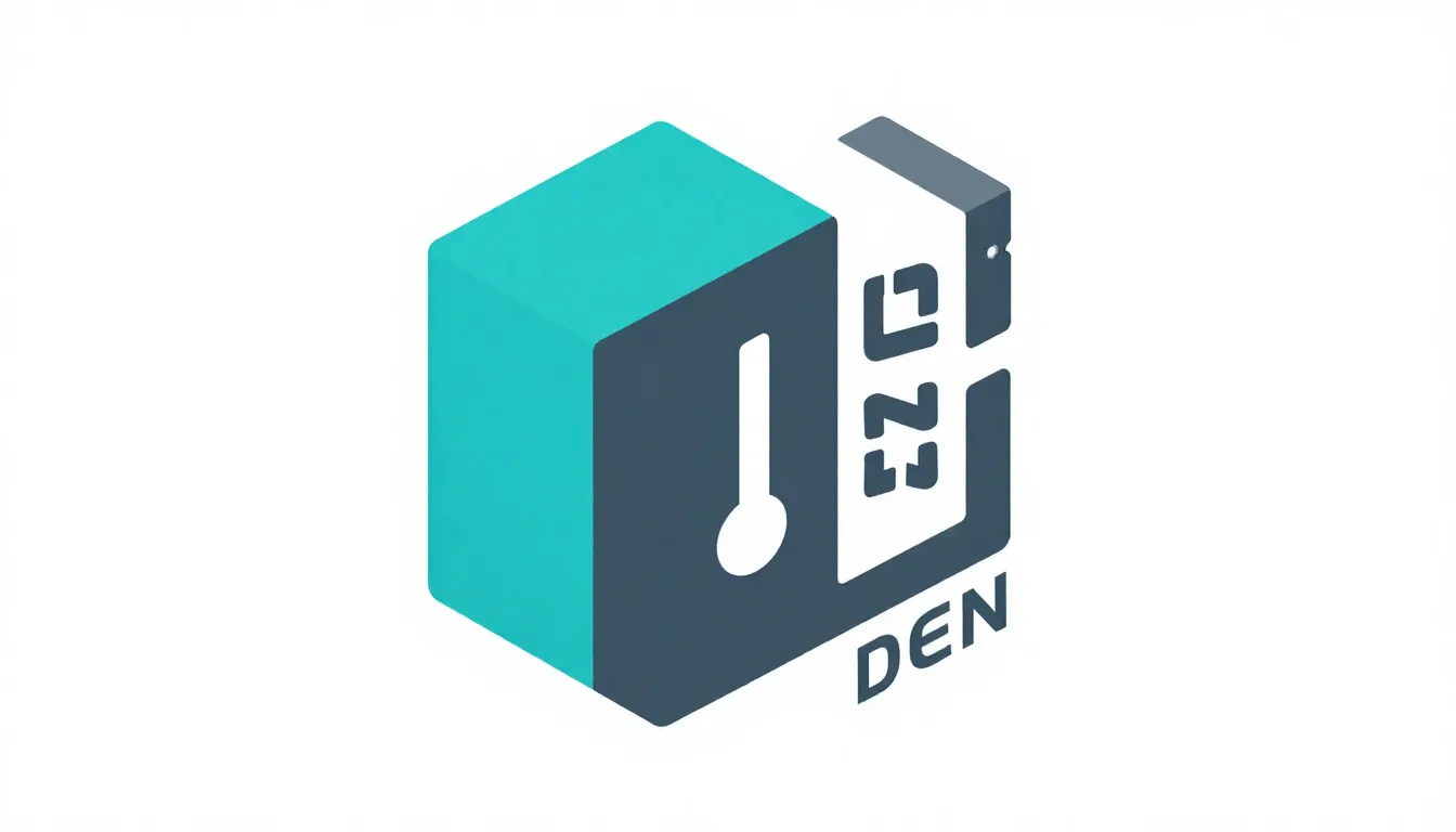 Logo for 'DOM ZA DEN', isometric 3D modular block icon, smar...