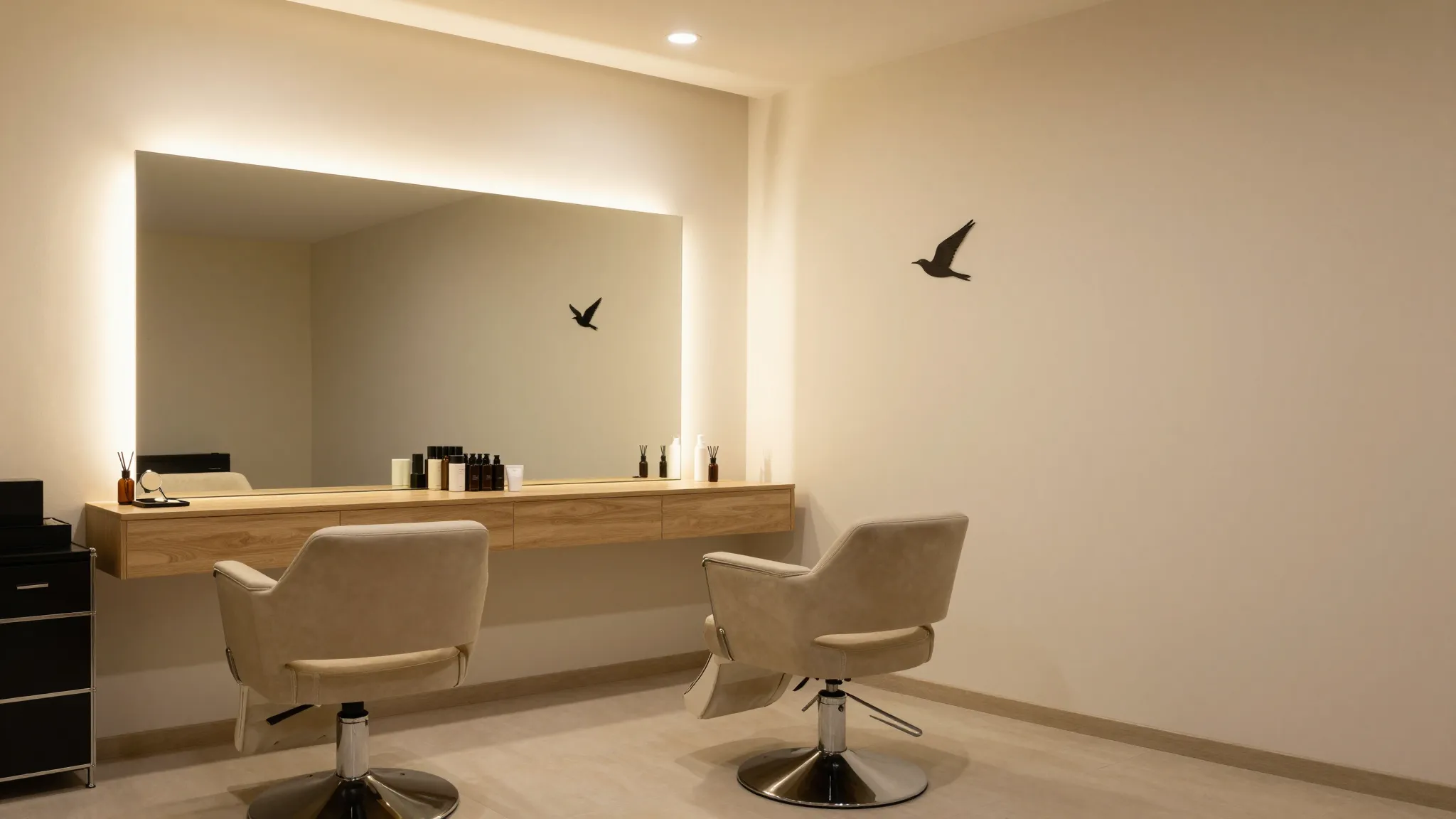 Interior of a modern beauty studio, minimalist furniture, so...