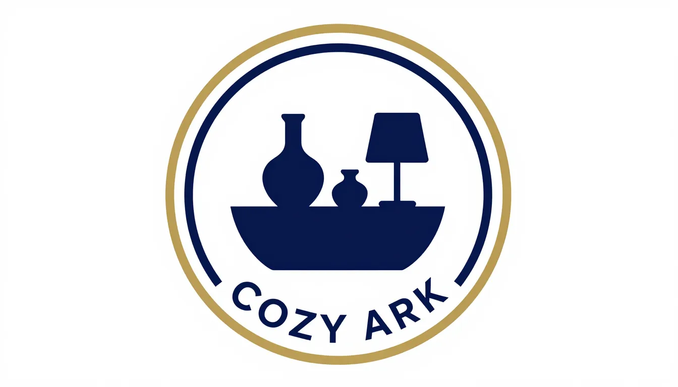 Luxury emblem logo for 'COZY ARK'. A circular frame represen...