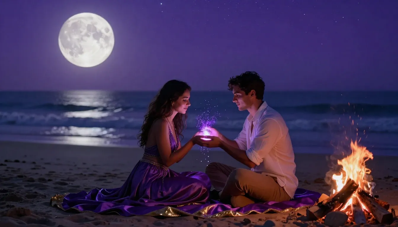 Cinematic wide shot, a beautiful couple in a romantic embrac...