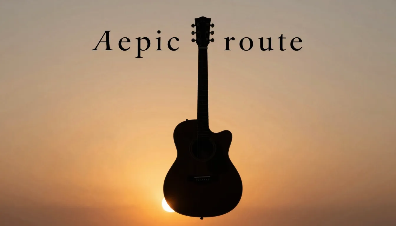 Minimalist poster design for a guitar performer, acoustic gu...