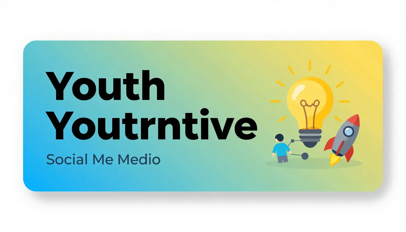 A stylish social media banner for a youth initiative. Modern...