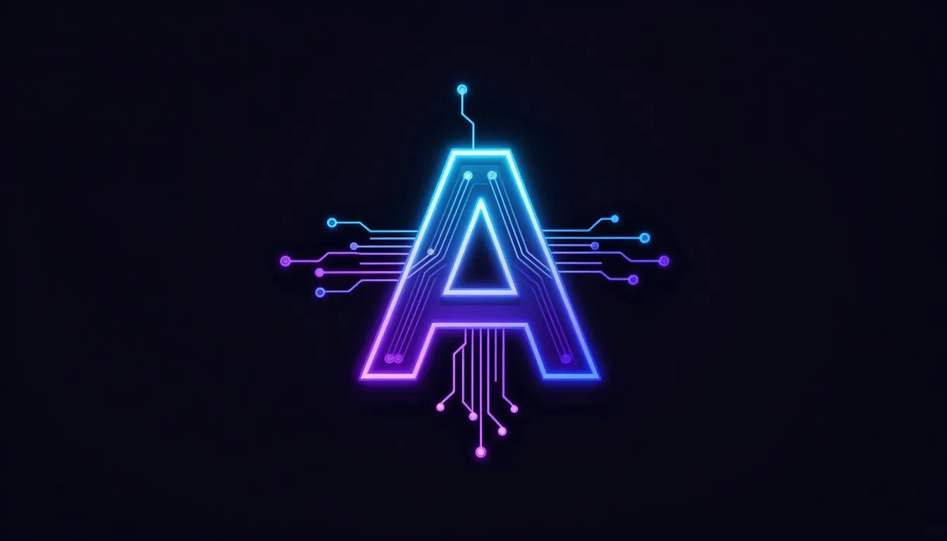 Minimalist cyberpunk logo for an online course, futuristic l...