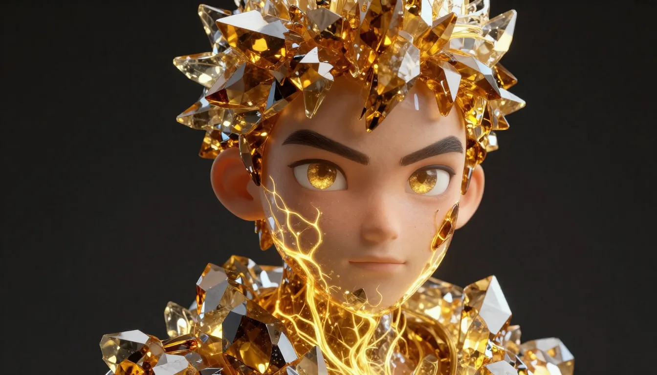 Unique cartoon style 'Living Vitreous Quartz', a handsome ma...