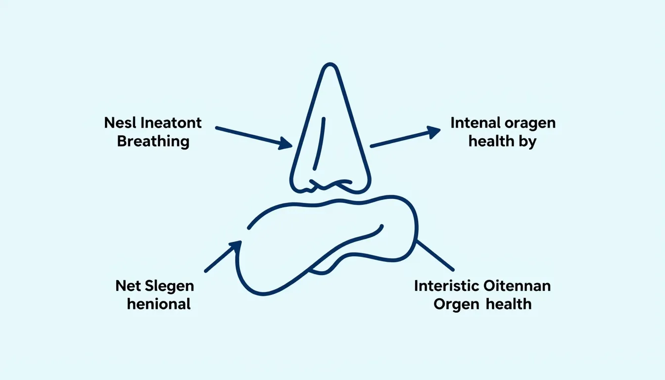 Minimalist medical diagram showing the connection between na...