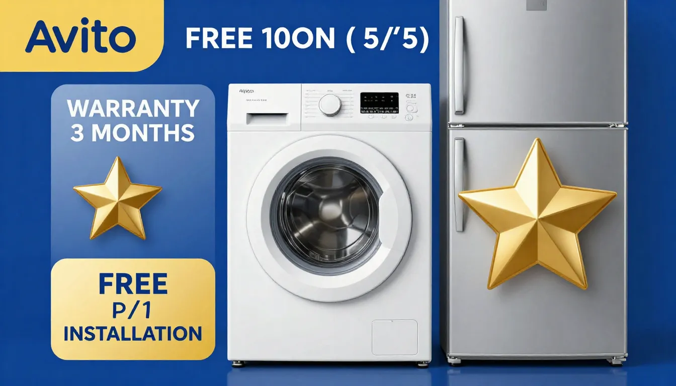 High-quality infographic for Avito. A clean white washing ma...