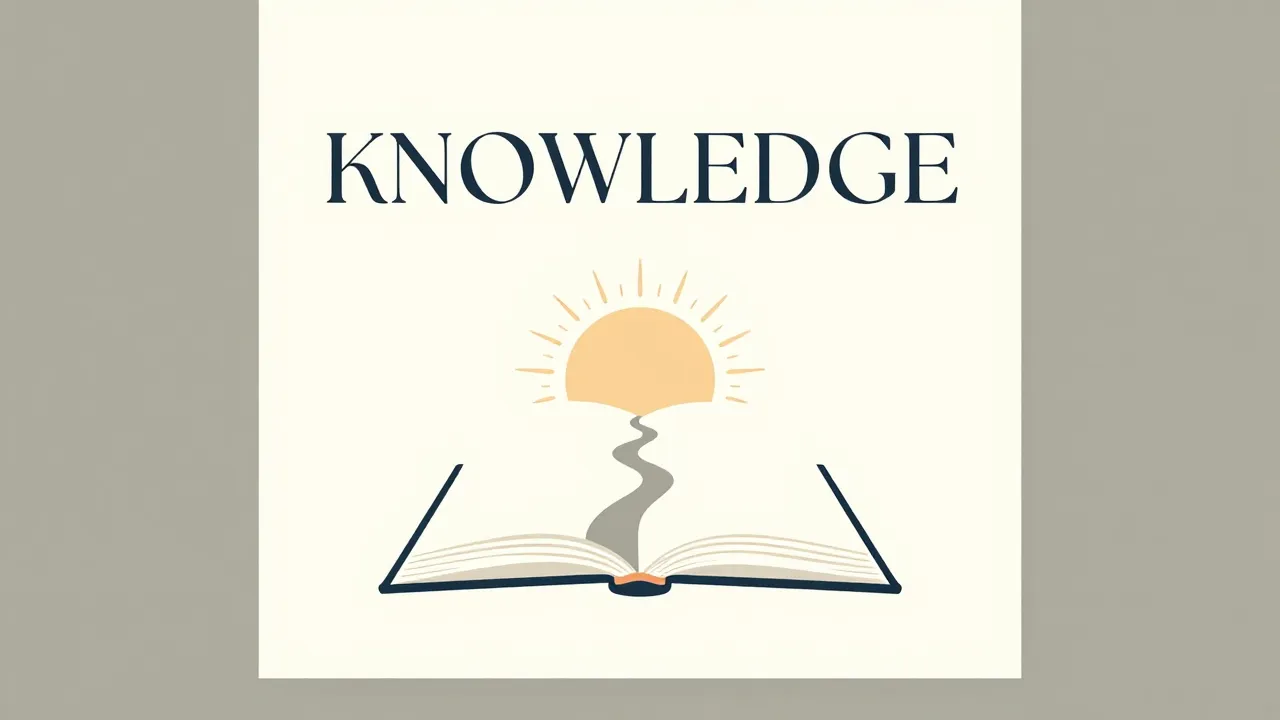 Minimalist book cover design, title 'KNOWLEDGE' in elegant s...