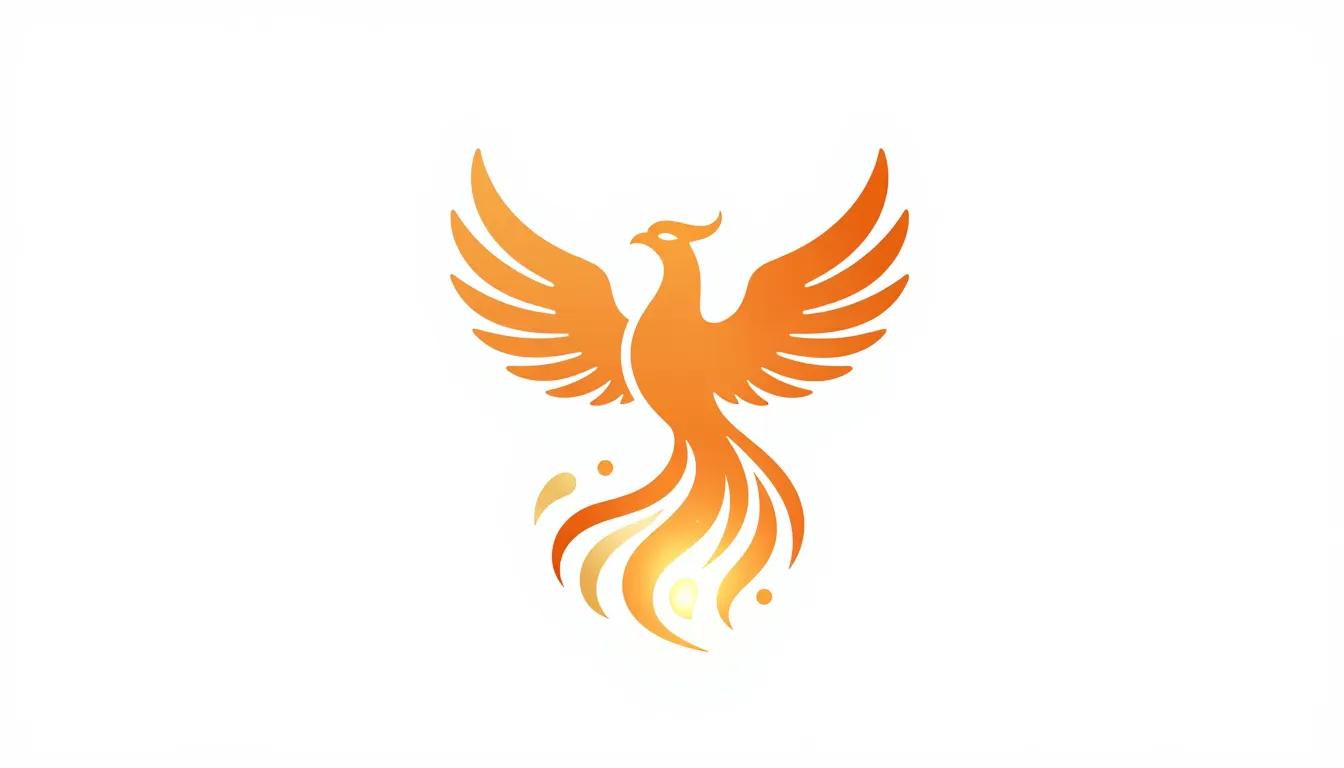 A minimalist artistic logo concept, a stylized bird phoenix ...