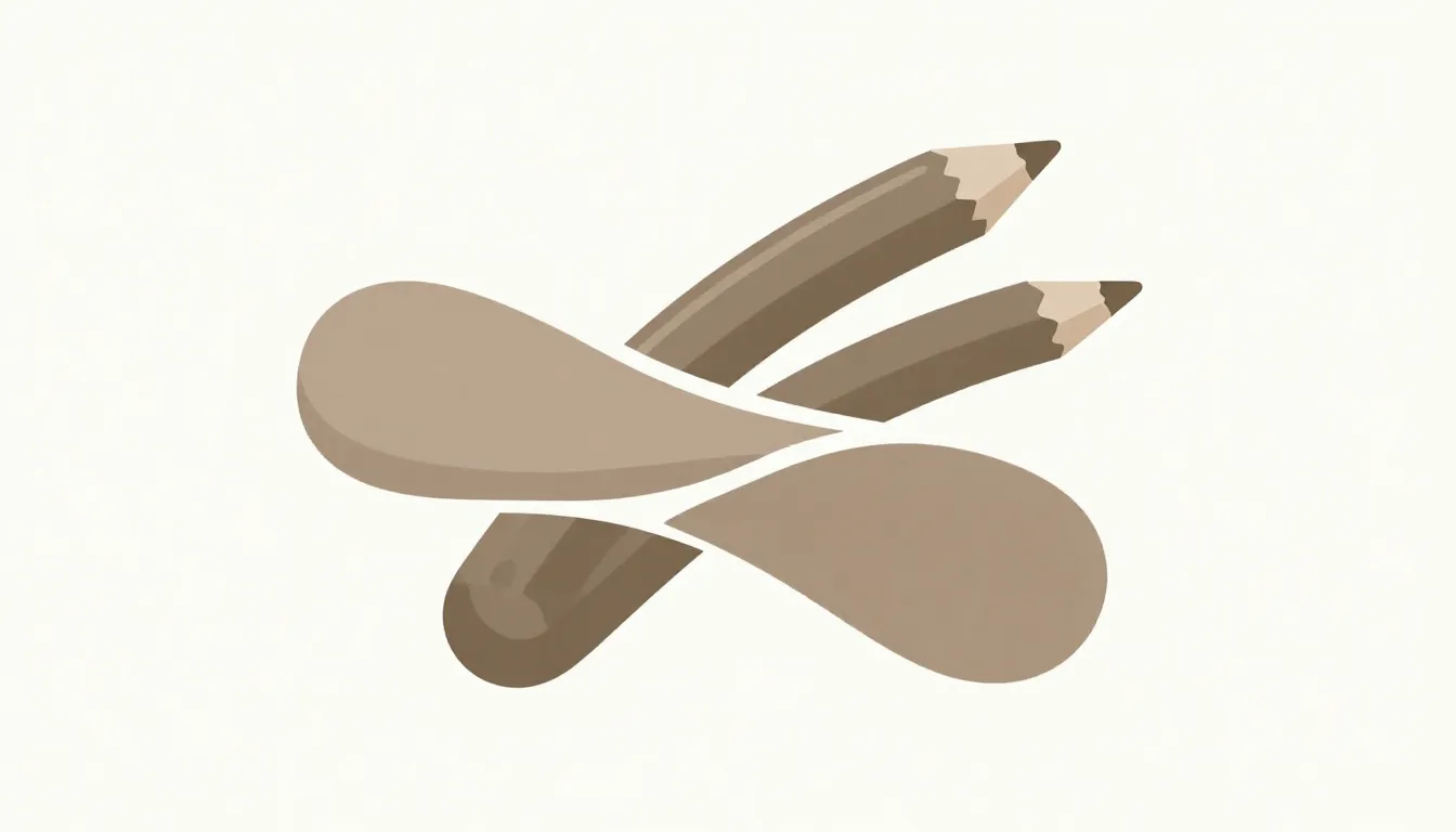 Sophisticated brand mark, three artistic pencil strokes over...