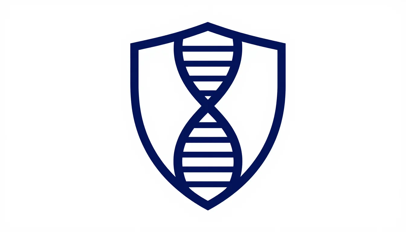 Modern medical center emblem, a subtle DNA helix forming a s...