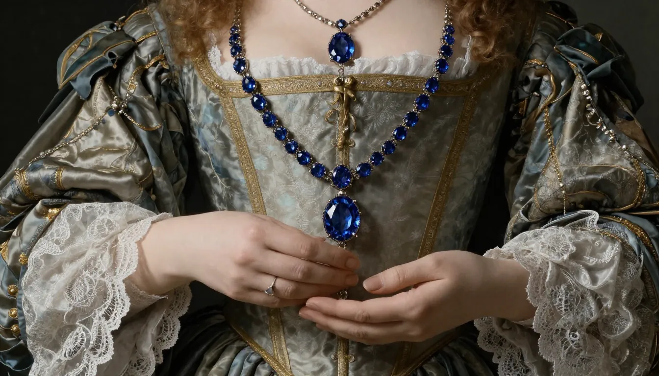 A close-up of a 16th-century French noblewoman's hands holdi...