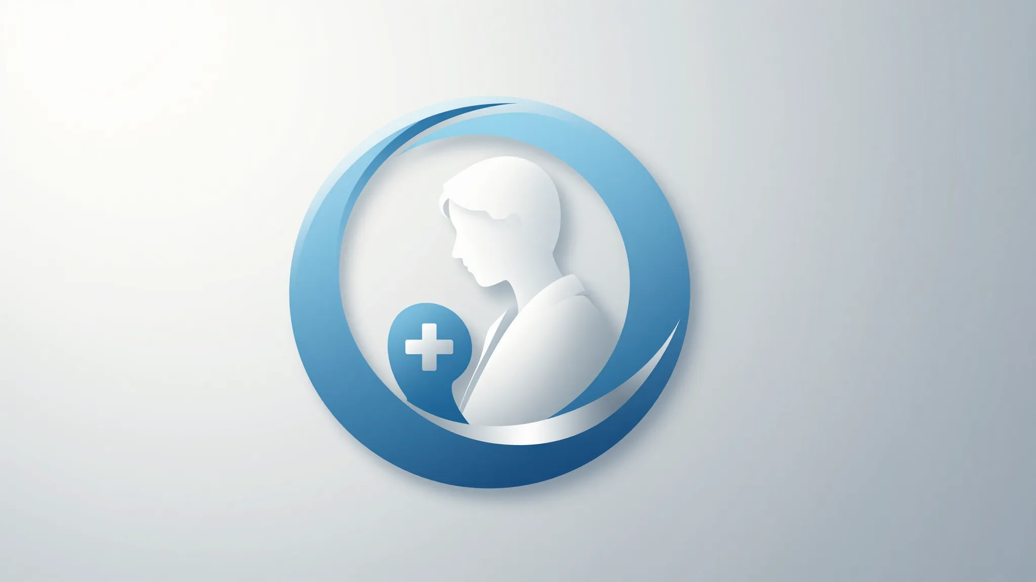 Elegant medical logo design, abstract circular shape represe...