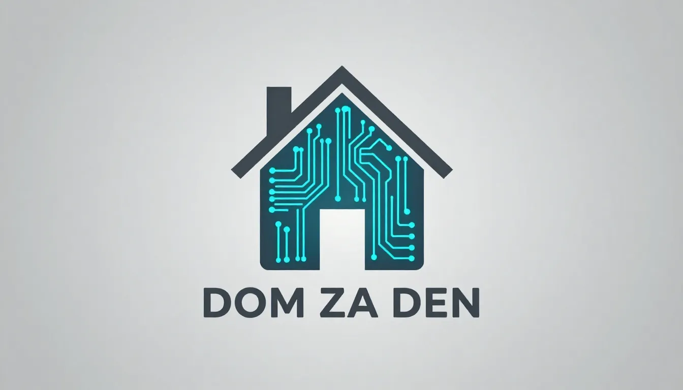 Logo for 'DOM ZA DEN', a house silhouette integrated with a ...