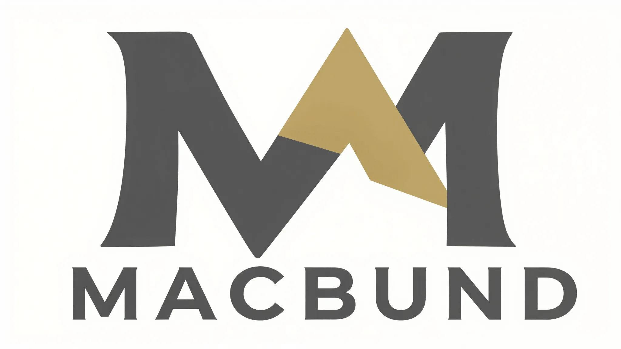 A modern minimalist logo for a company named 'MACBUND'. The ...
