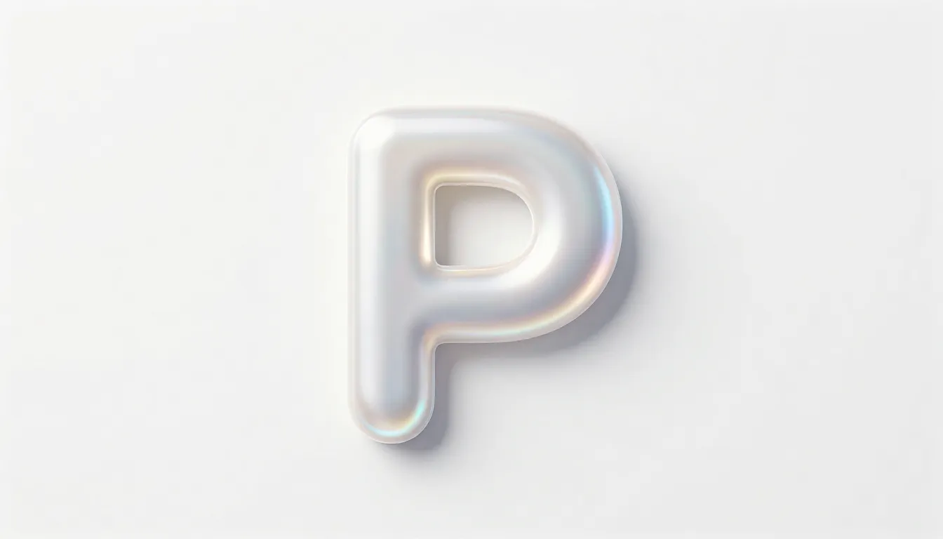 Minimalist logo of a rounded letter 'P', sleek modern curves...
