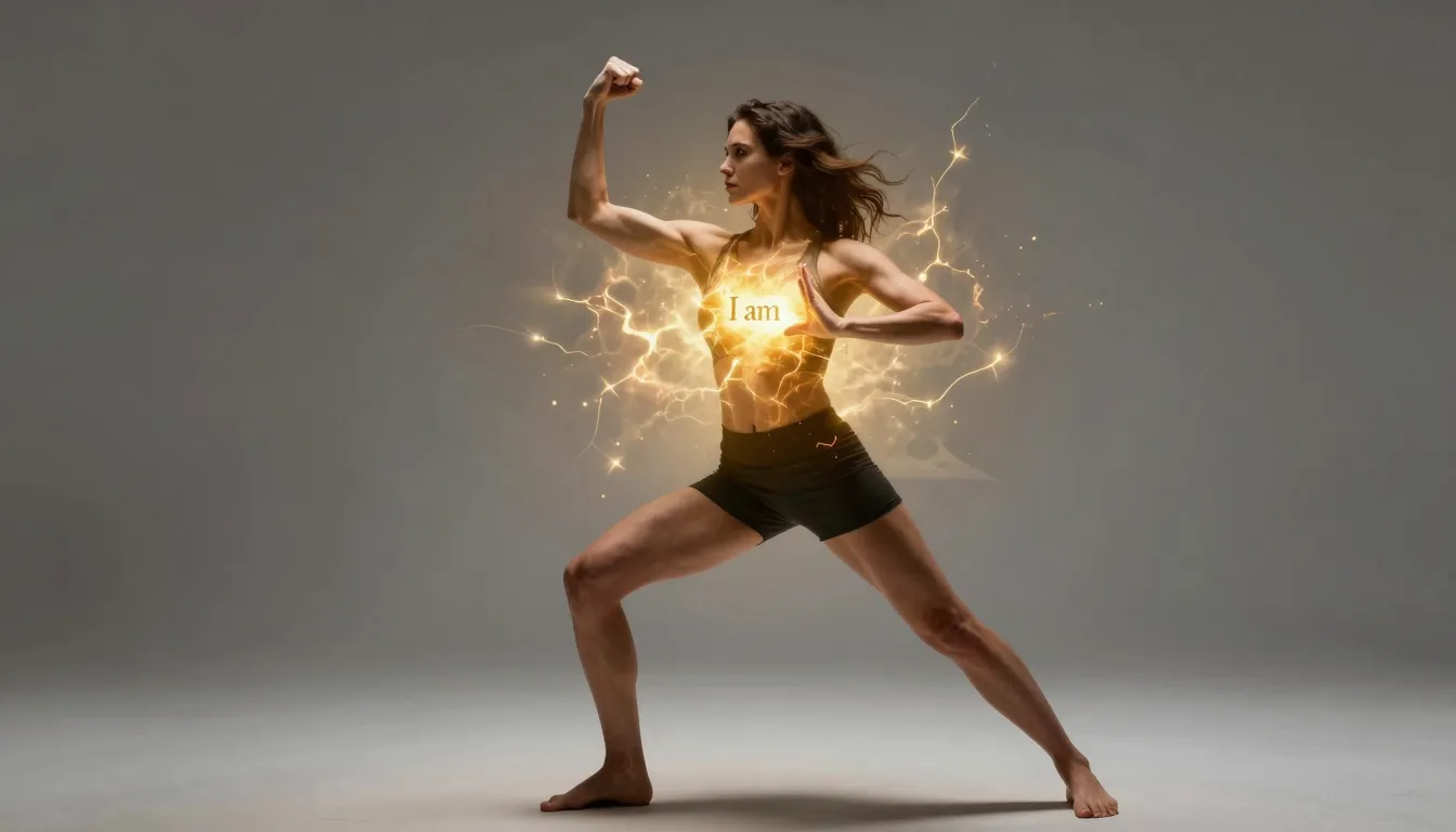 A powerful and confident woman standing in a grounded, stron...