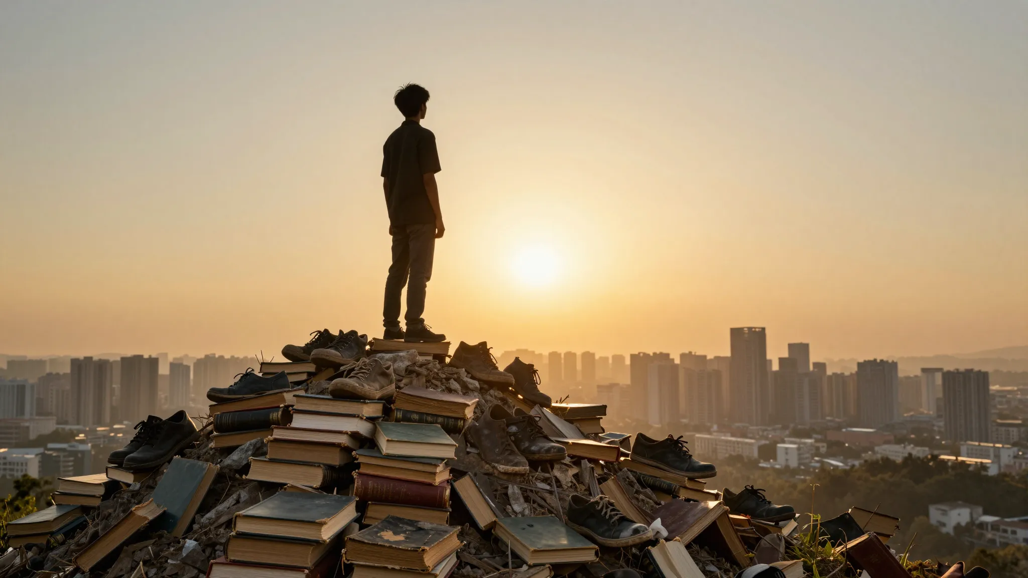 A symbolic illustration of a young person's silhouette stand...