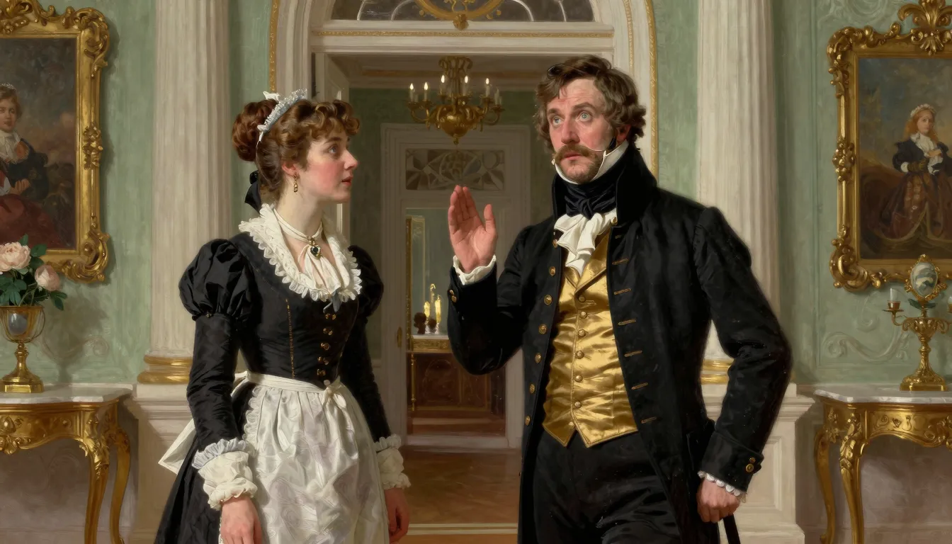 A scene from 19th century Russia, a handsome nobleman lookin...