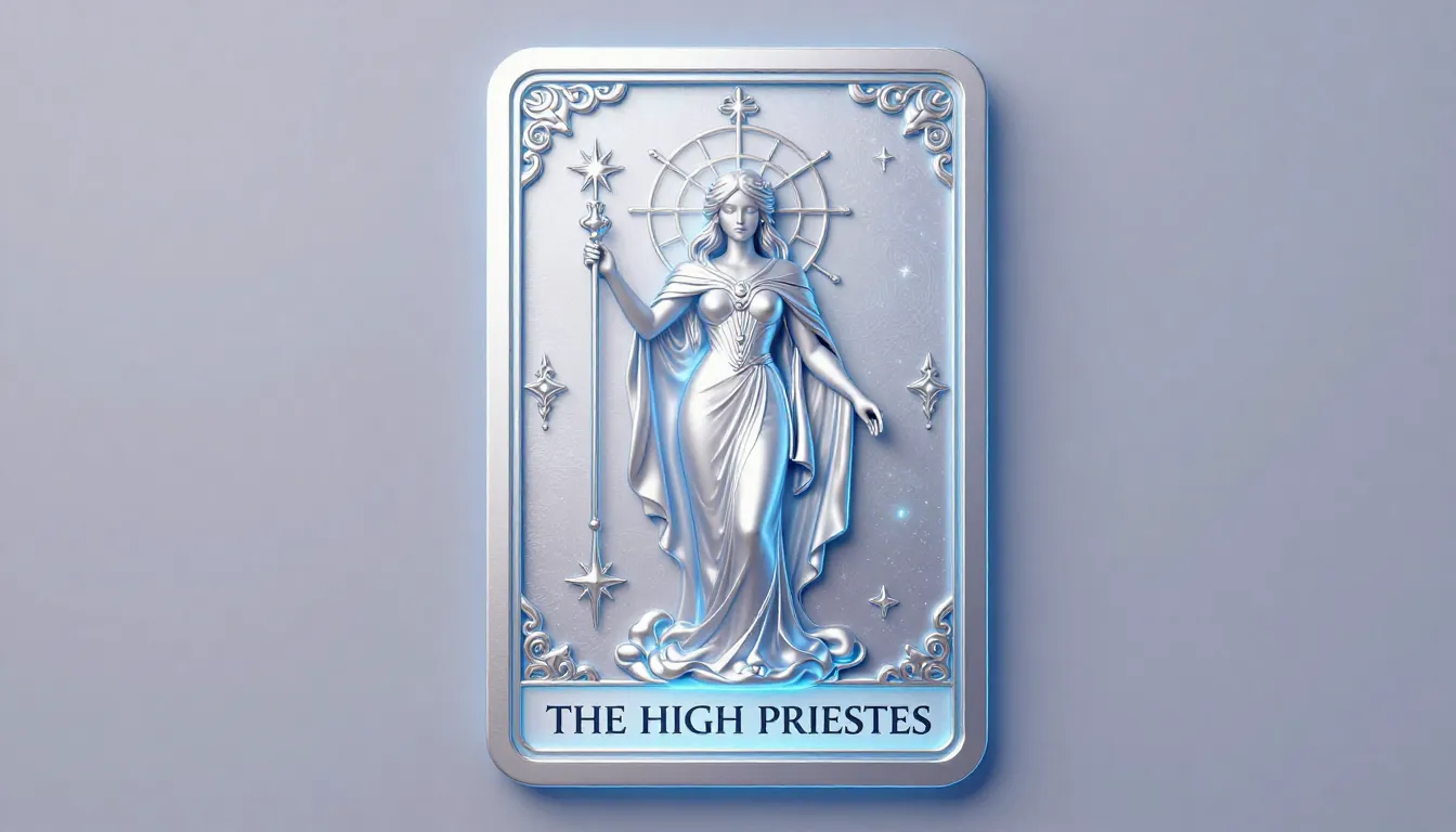 3D Tarot card 'THE HIGH PRIESTESS', rounded corners, borderl...