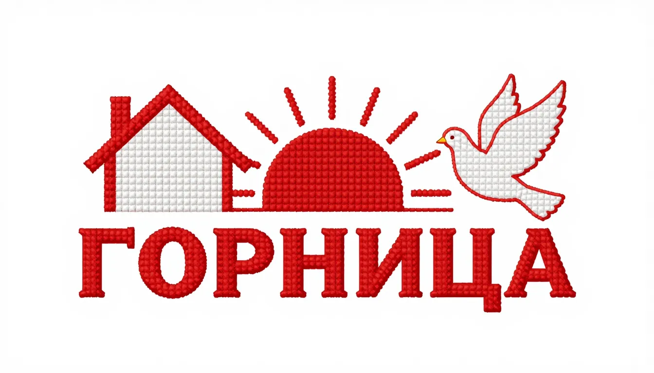 Minimalist logo combining a house silhouette, a rising sun, ...