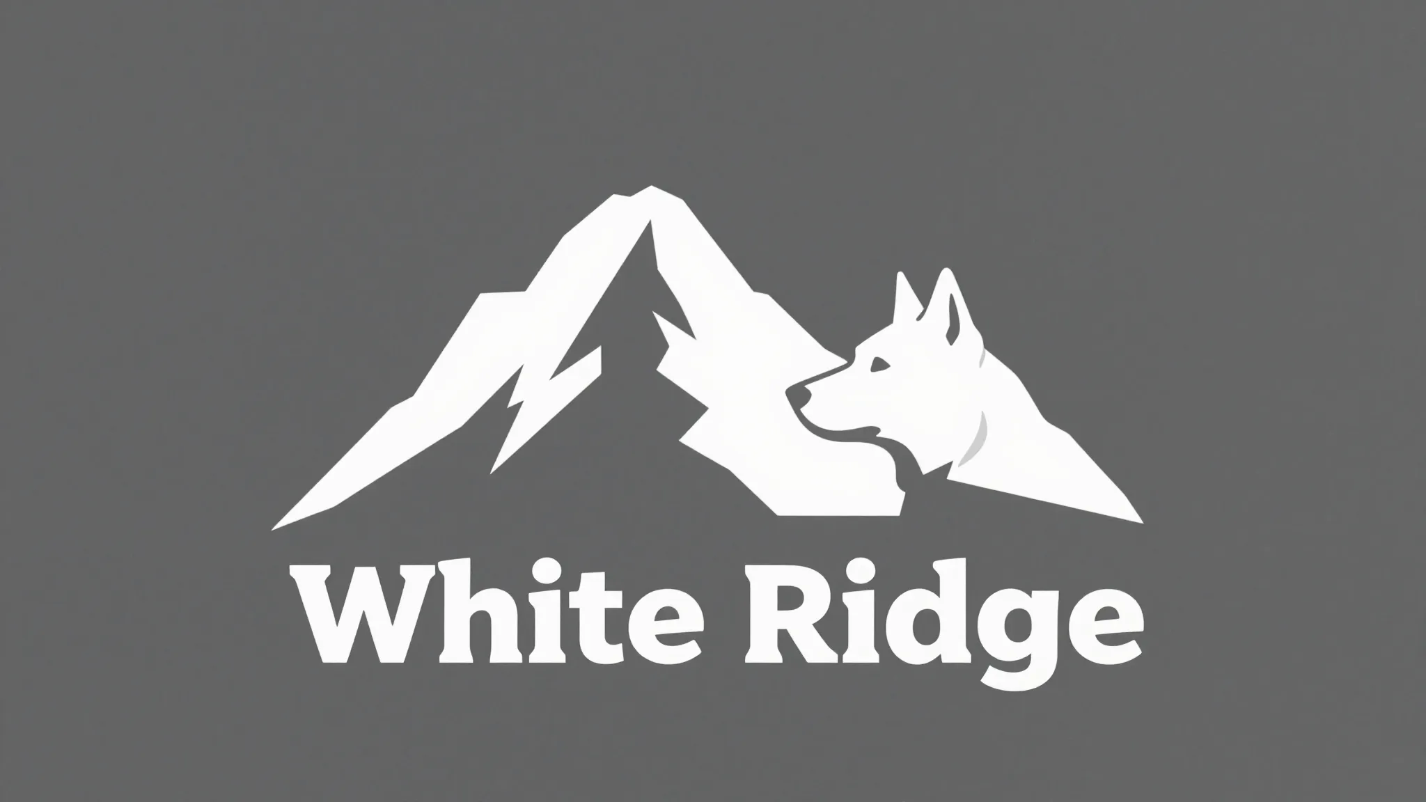 A minimalist logo for a dog gear brand called 'White Ridge',...
