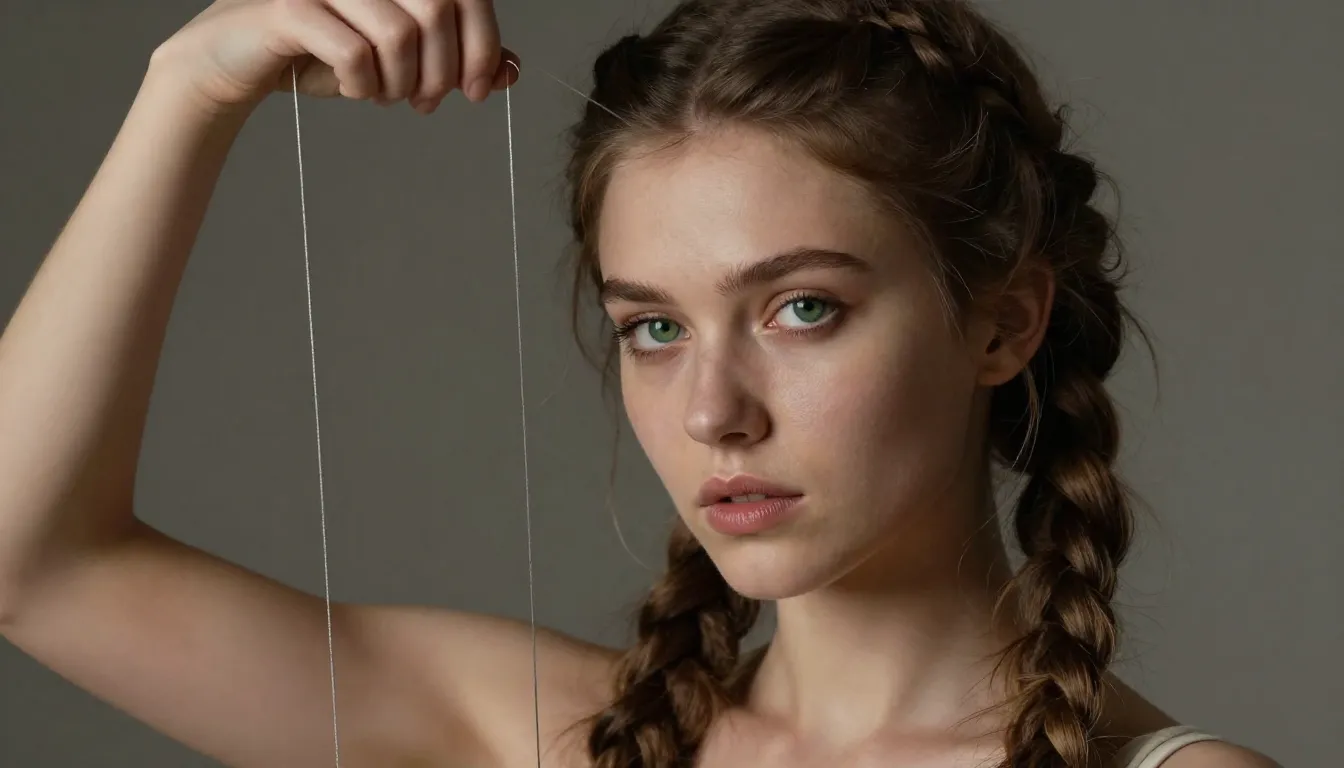Portrait of a gorgeous young Slavic woman with braided hair ...
