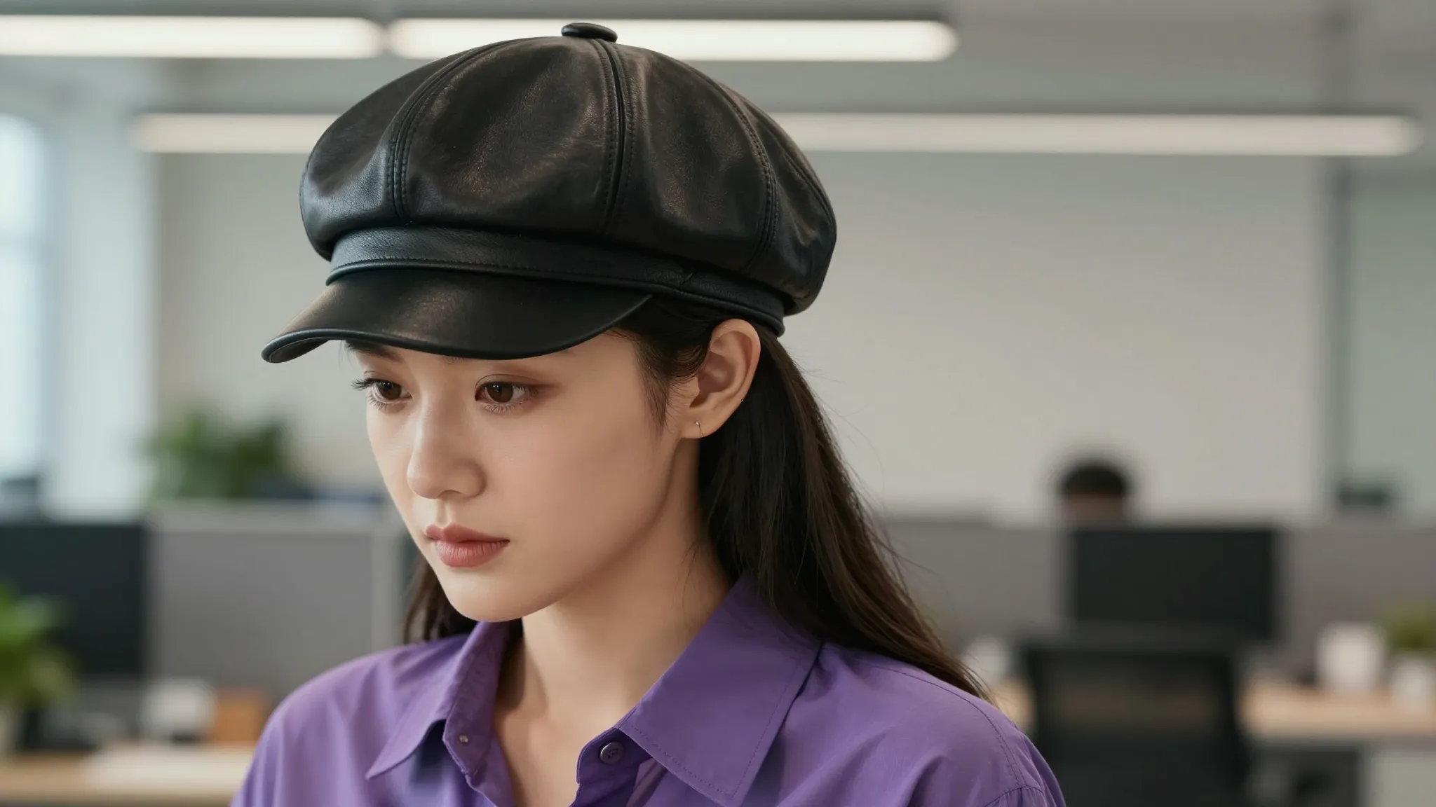 Cinematic portrait of a beautiful Chinese woman in a modern ...