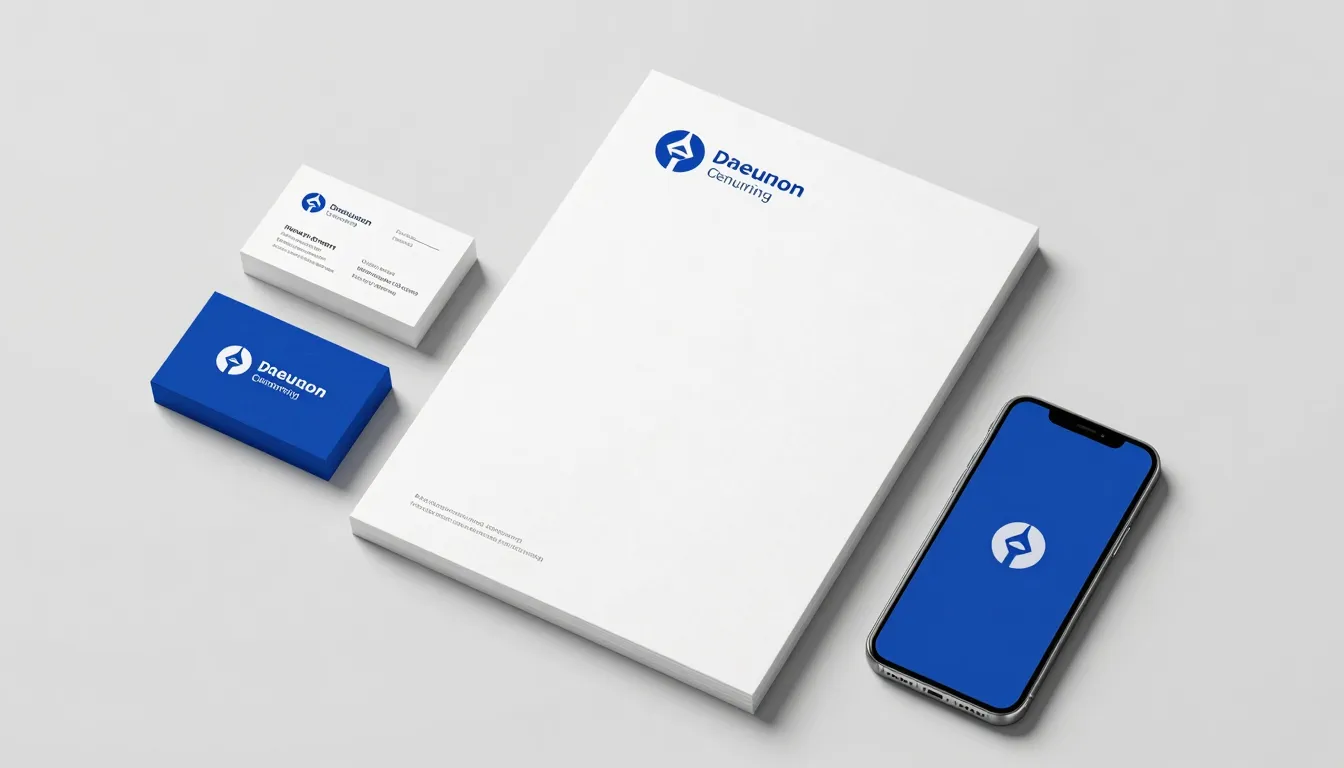 A minimalist and modern brand identity mockup, featuring a c...