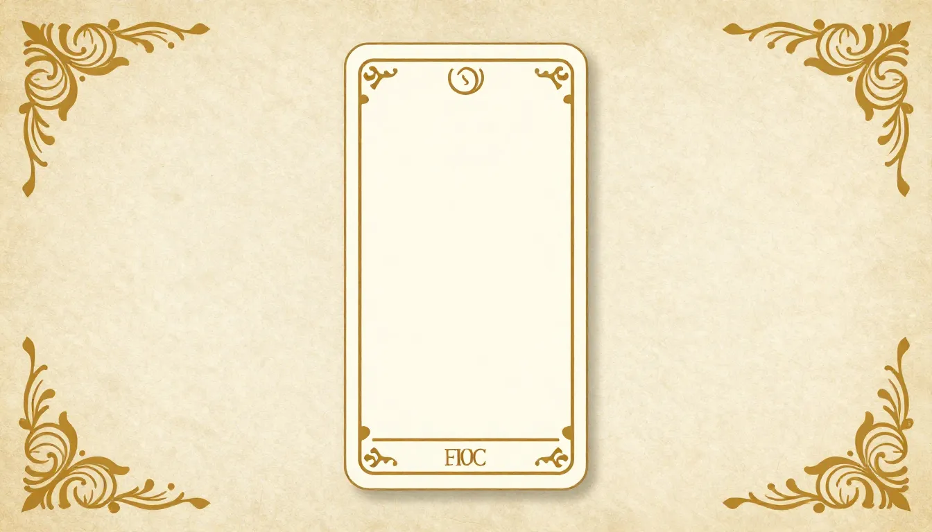Tarot card template, blank center for subject, ornate gold f...