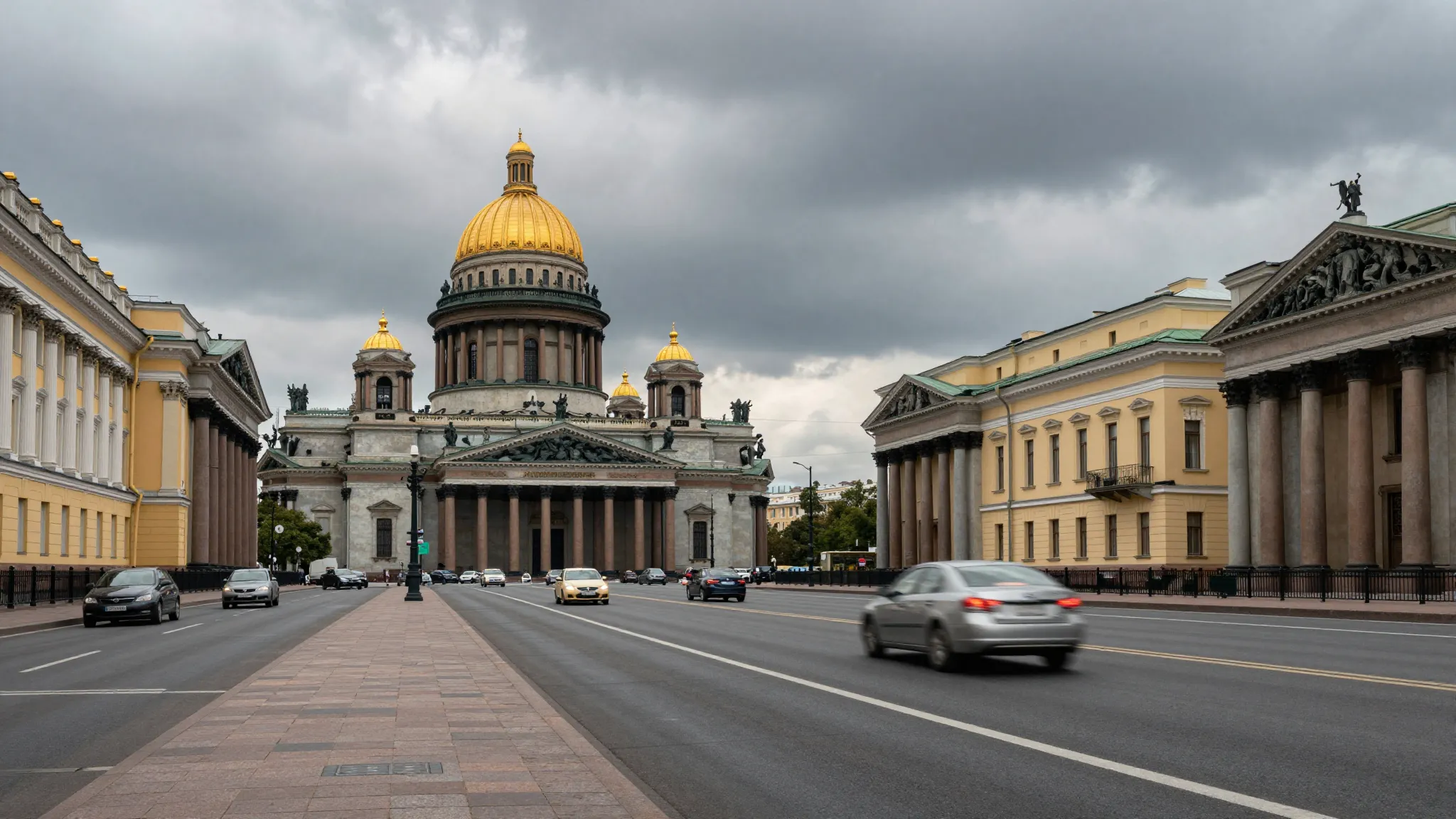 Epic wide-angle shot of a grand northern avenue inspired by ...