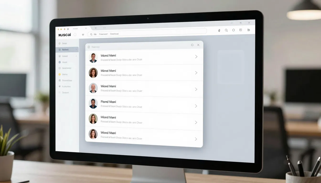 A sleek, modern computer interface showing a unified social ...