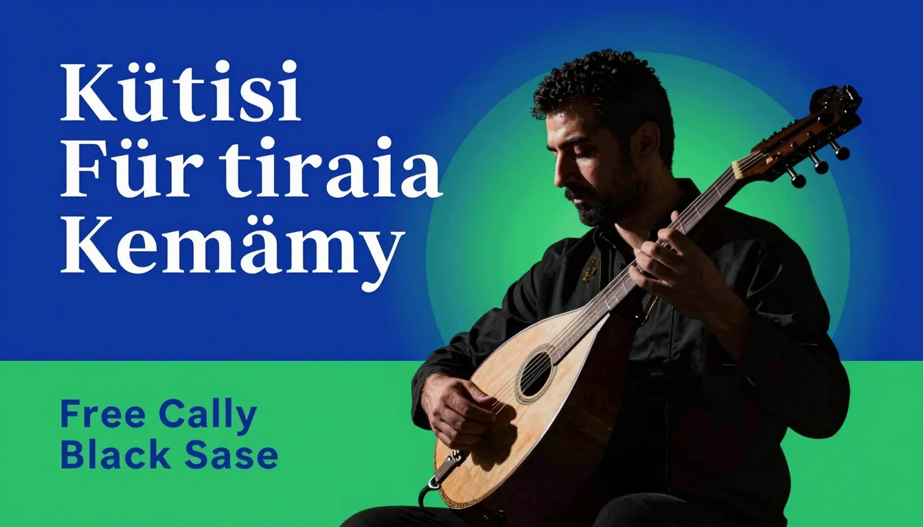 A modern concert poster design for a Turkish folk musician, ...