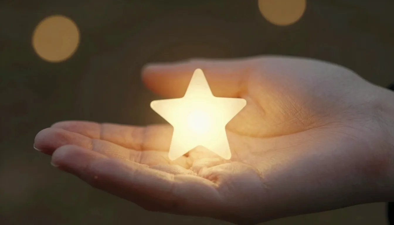 Close up of a hand holding a small glowing light like a capt...