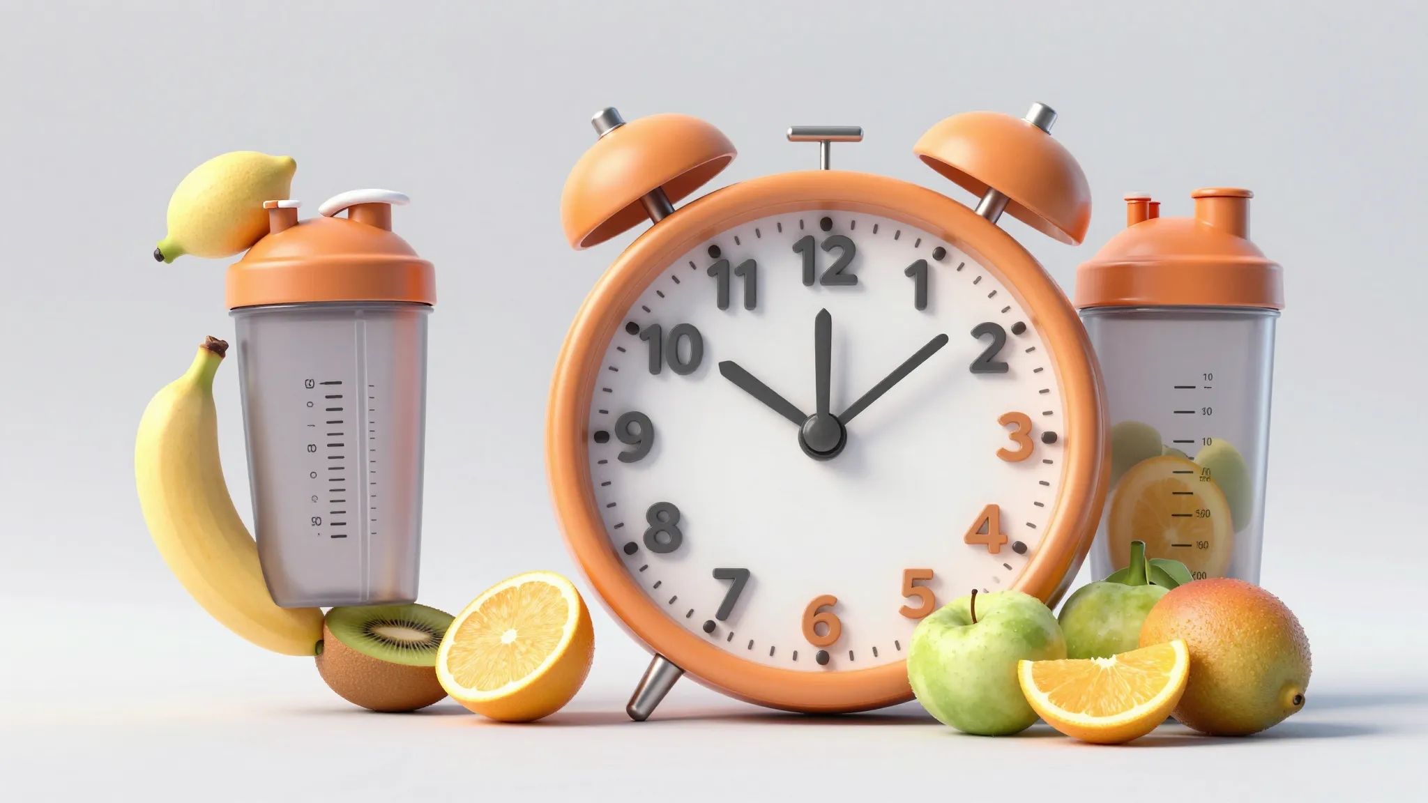 A healthy lifestyle concept showing a clock made of fresh fr...