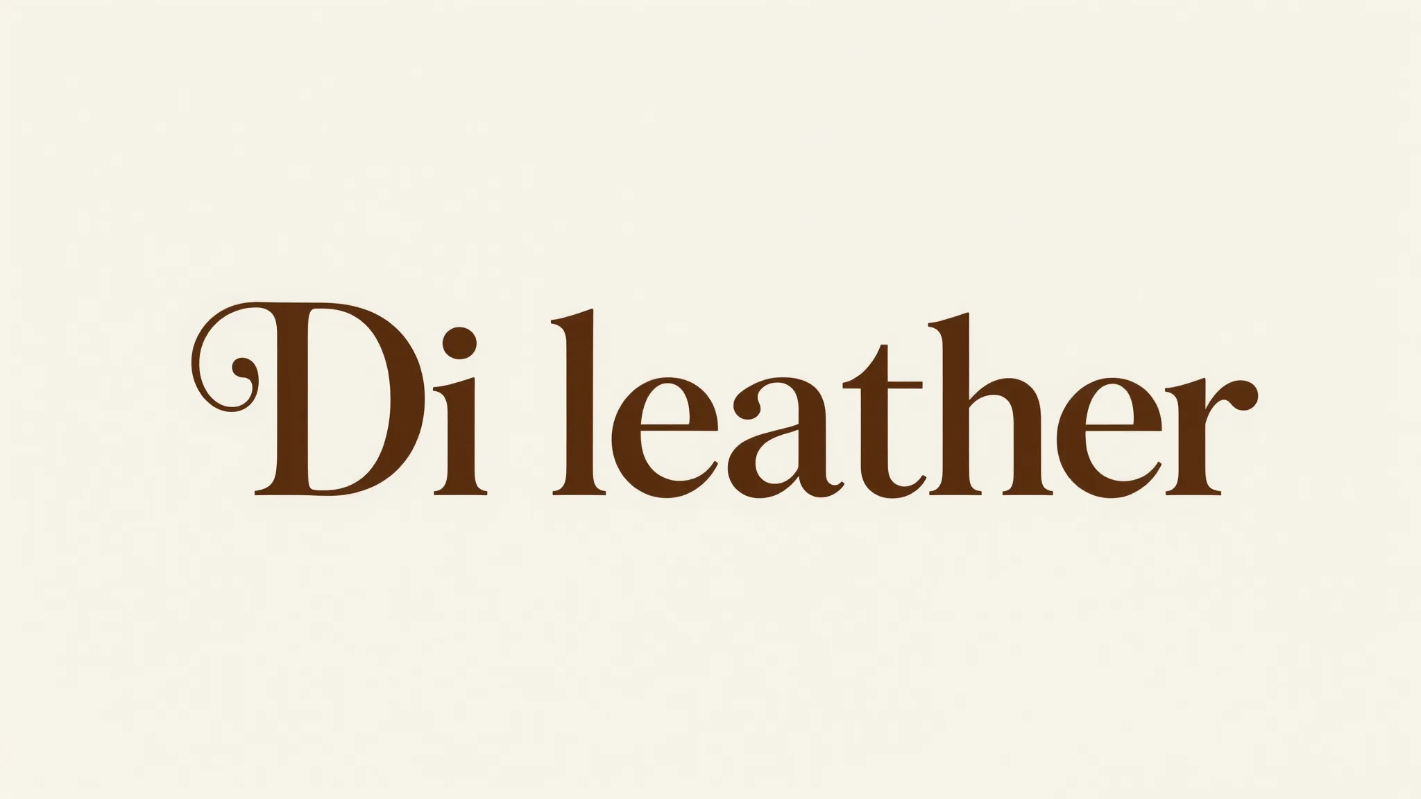 Minimalist logo for 'Di leather'. Elegant Italian typography...