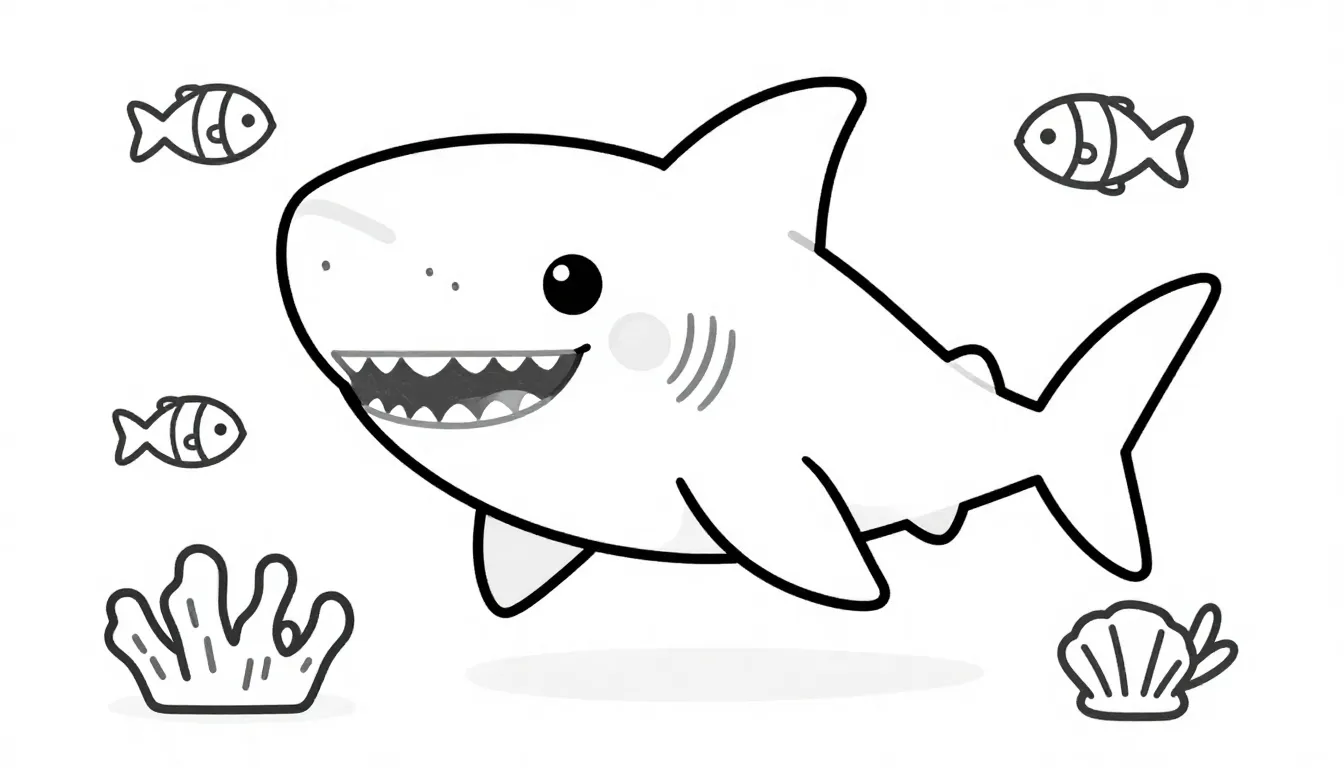 A coloring book page for children, clean black and white out...