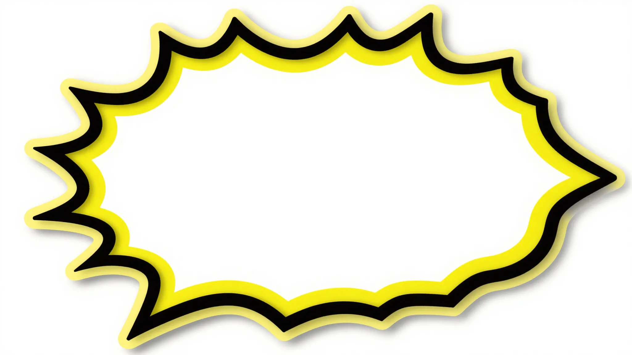 A creative blank sticker frame in the shape of a comic book ...