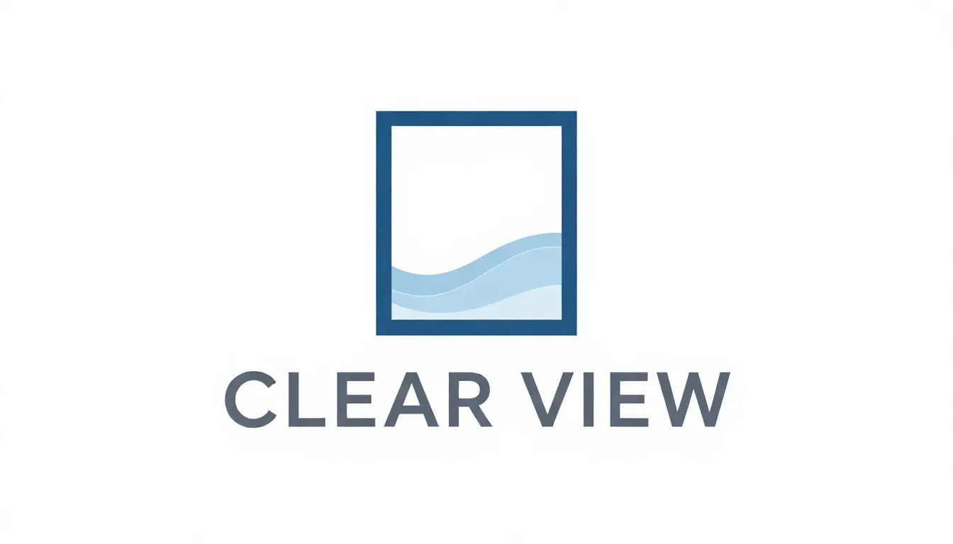 Minimalist professional logo for a brand named 'CLEAR VIEW',...